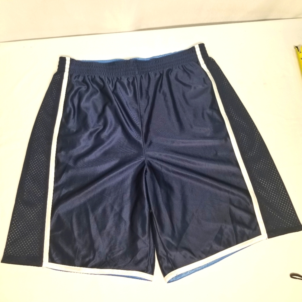 Open Trails Mens Size XL Shorts Athletic Basketball Blue White Polyester